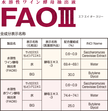 FAO2 全成分表示名称